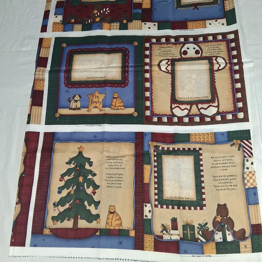 Leslie Beck Whispering Pines Christmas Soft Book Fabric Panel VIP Fabrics Cotton